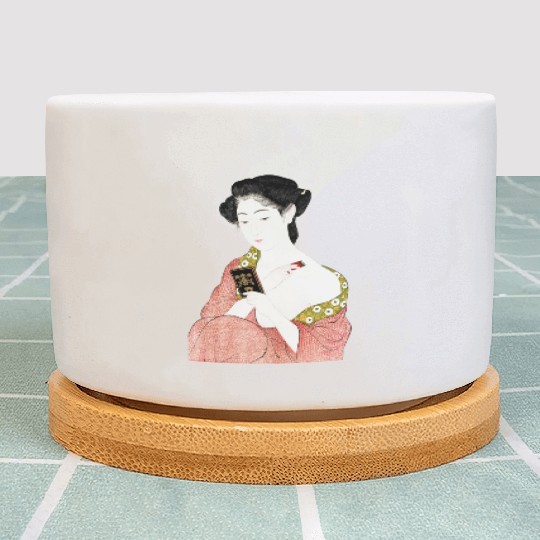 Geisha Japanese Woman Ukiyoe Vintage art Plant Pots