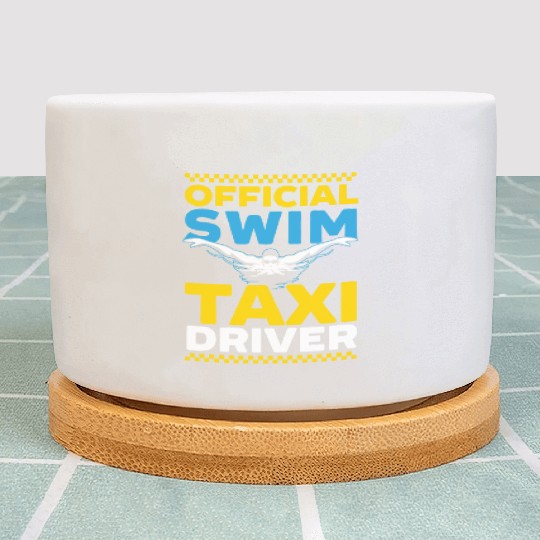 Official Swim Taxi Driver Taxi Taxicab Cab Driver Plant Pots