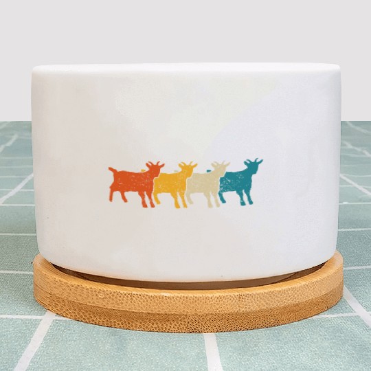 Goat Vintage Retro Farm Animal Goats Farmer Giftzo Plant Pots