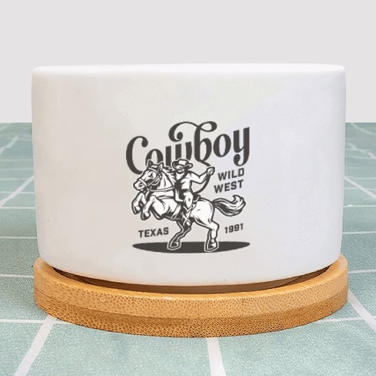 COWBOY WILD WEST TEXAS 1991 Plant Pots