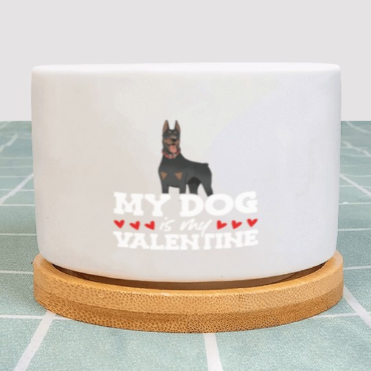 My Dog Is My Valentine Date Cute Doggy Plant Pots
