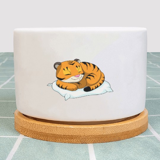 Tiger At Sleeping With Pillow Plant Pots