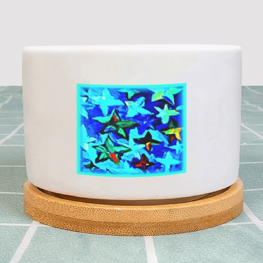 Blue Starry Night Sky Painting. Buy Now Plant Pots