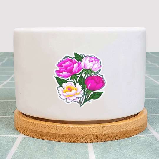 Peony Flower Art Plant Pots