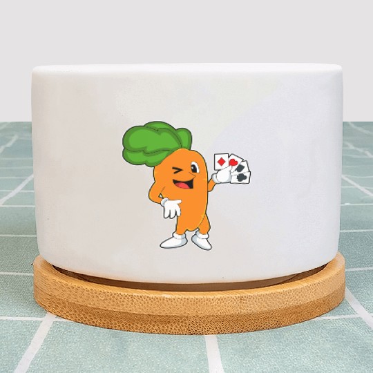 Carrot At Poker With Poker Cards Plant Pots