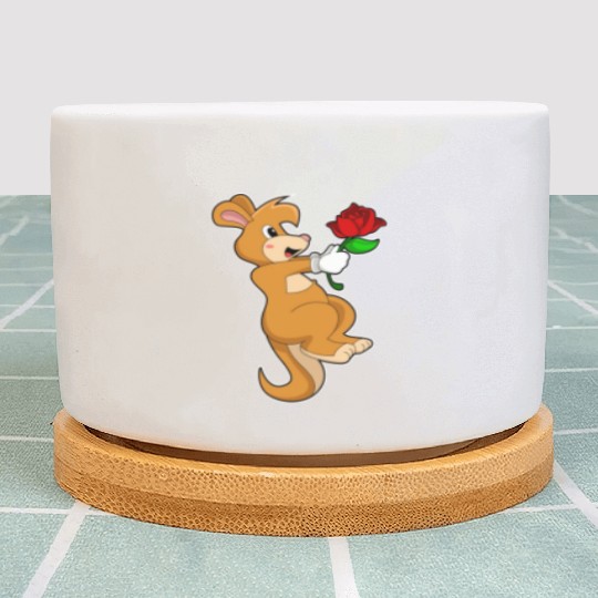 Kangaroo With Flower Plant Pots