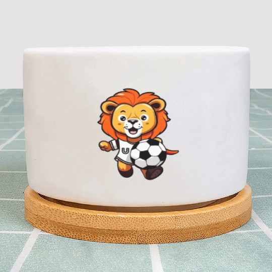 Cute Soccer Lion For Kids Football Boys Plant Pots
