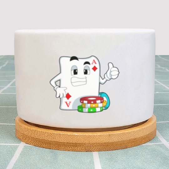 Poker Card With Poker Chips Plant Pots