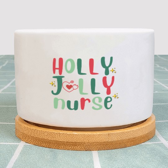 HOLLY JOLLY NURSE4 Plant Pots