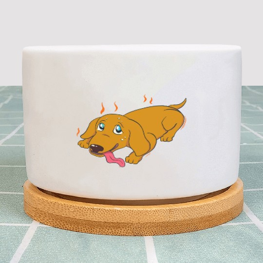 Hot Dog Funny Pet Heat Puppy Dog Lover Plant Pots