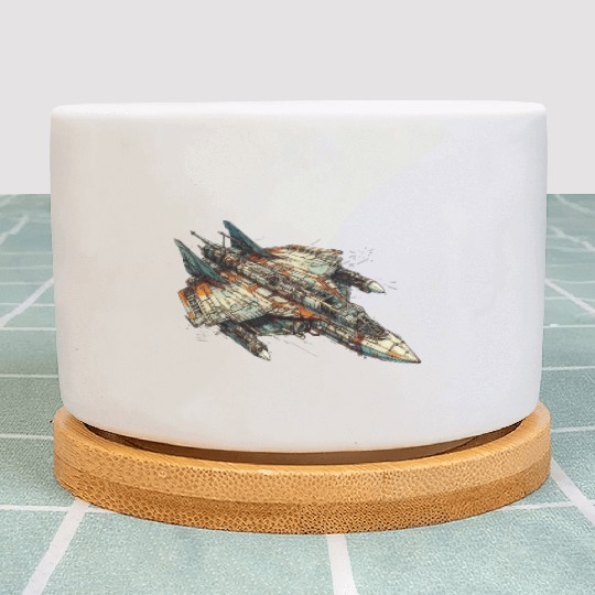 Sci fi FIghter jet Plant Pots