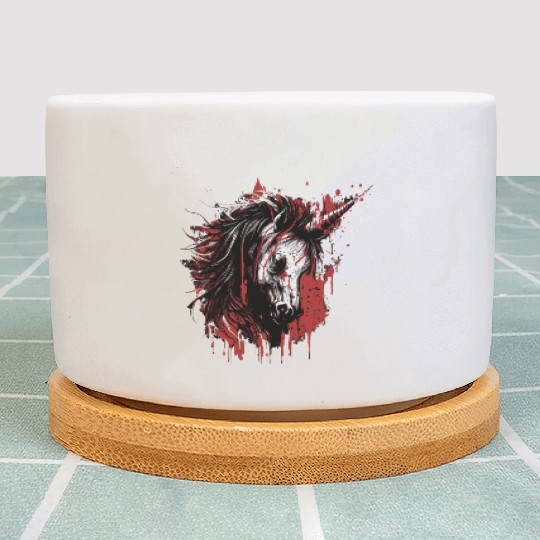scary unicorn Plant Pots