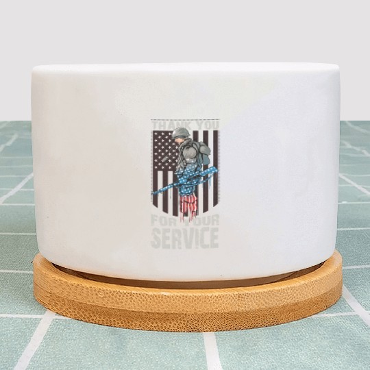 Thank You For Your Service Veteran US Flag Veteran Plant Pots