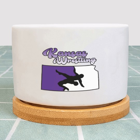 Kansas Wrestling (State Colors) Plant Pots
