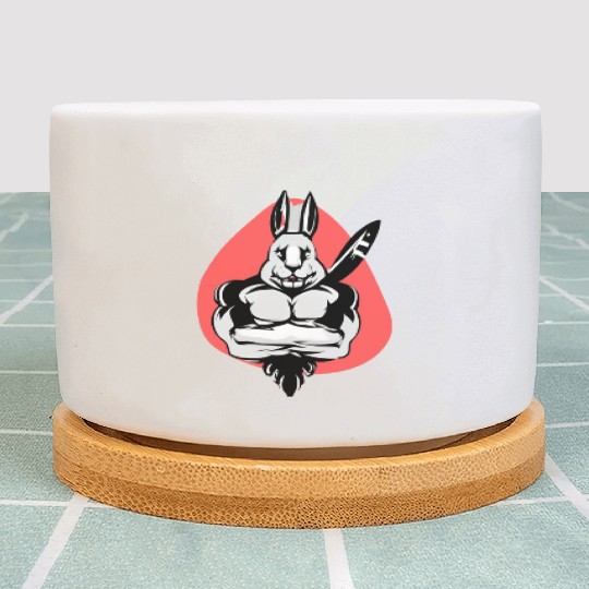Funny gym design Rabbit. Plant Pots