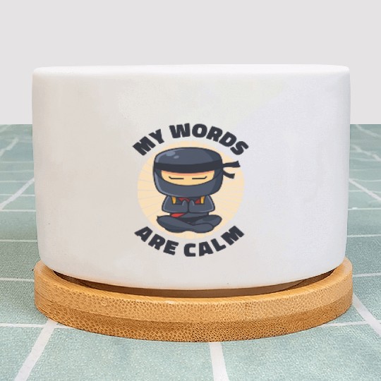 Serenity Ninja Fan Calm Yoga Lover Peaceful Plant Pots