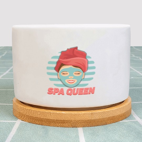 Spa Queen Mom Facial Mask Decor Mother's Day Plant Pots