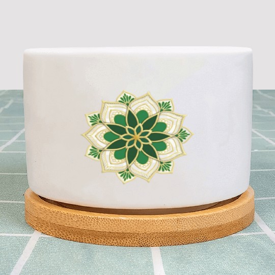 green mandala for islamic holidays Plant Pots