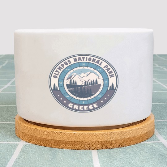 Olympus National Park Greece Vintage Hiking Design Plant Pots