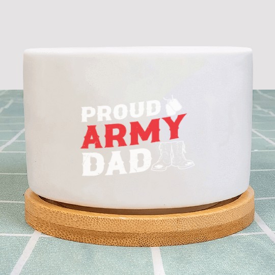 Soldier proud army dad military american veteran Plant Pots