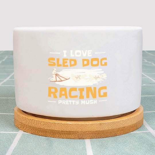 Husky Sledding Sled Dog Racing Alaskan Racers Plant Pots