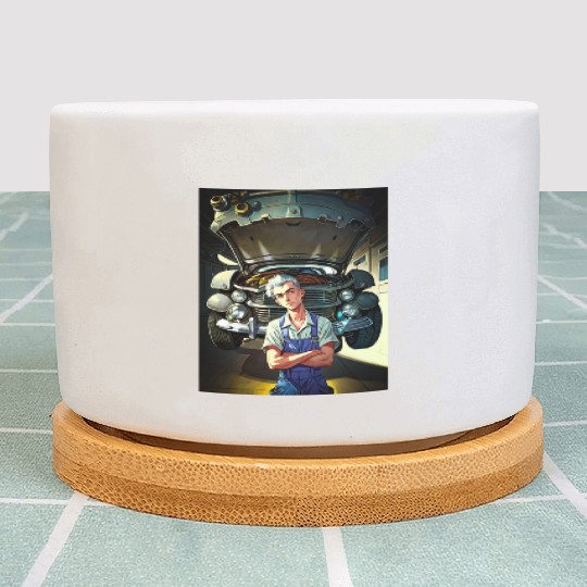 The mechanic who loves his job Plant Pots