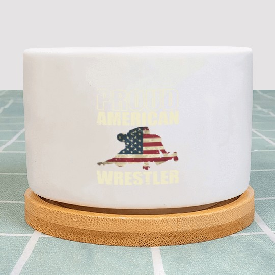 Proud American Wrestler Show Fight Stunt Plant Pots