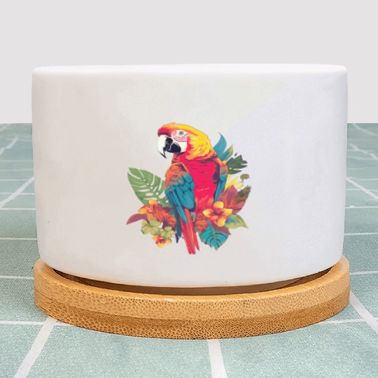 Macaw Parrot for a Bird Lover Animal Lover Plant Pots