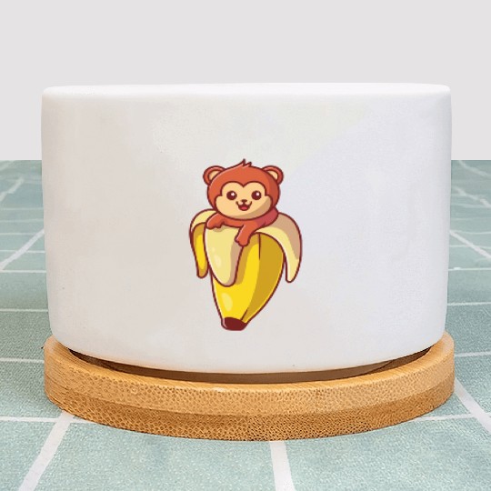 Cute Monkey Banana Cartoon Plant Pots