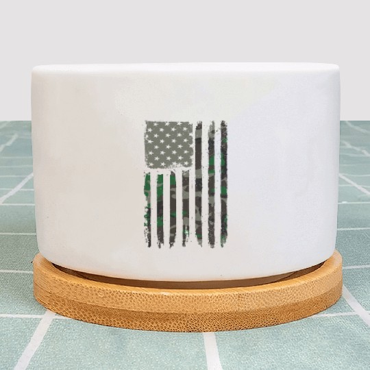 Camouflage American Flag Jungle Camo USA Flag Plant Pots