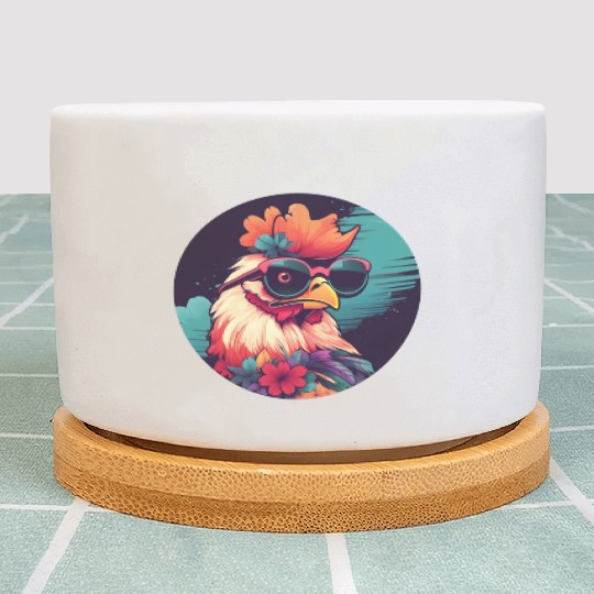 Retro 80s 90s Chicken Lovers Plant Pots