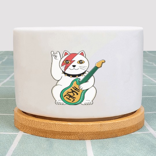 Lucky Cat Guitar Guitarist Plant Pots