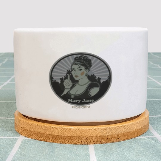 Mary Jane Lady Marijuana Funny Graphic Plant Pots