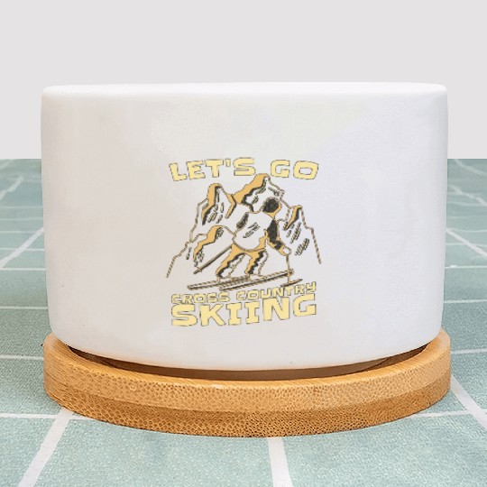 Cross Country Skiing Let's Go Cross Winter Sports Plant Pots