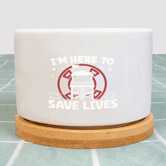 Lifeguard here to save lives swimming pool guard Plant Pots