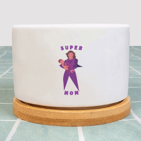 Violet Childish Super Mom Plant Pots Mother's Day Gif
