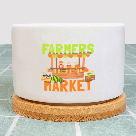 Farmers Market Chicken Farmer Cow Farming Plant Pots