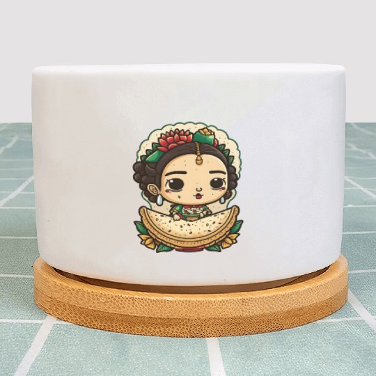 Frida Kahlo & Tacos Cinco De Mayo Mexican Fiesta Plant Pots