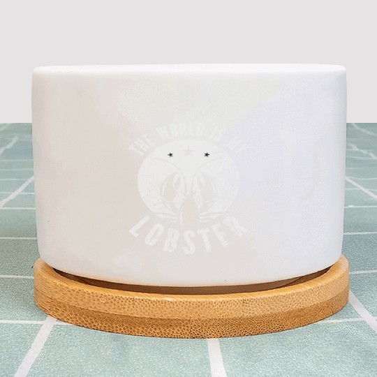 The World Is My Lobster Funny Vintage Graphic Plant Pots
