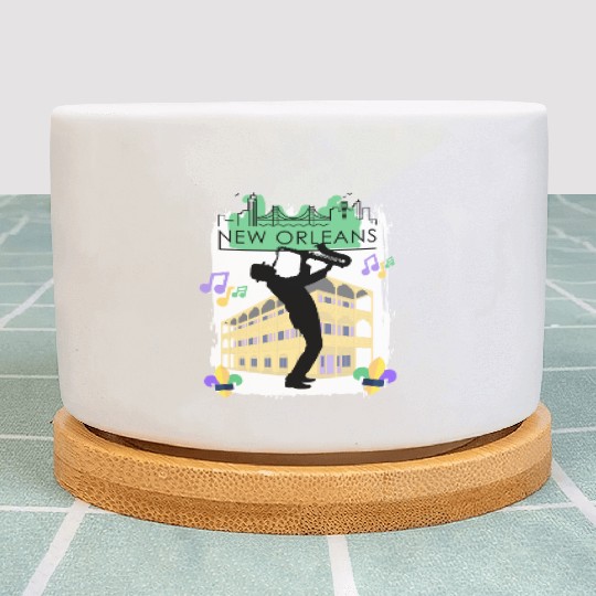 Mardi Gras New Orleans Louisiana City Jazz Music Plant Pots