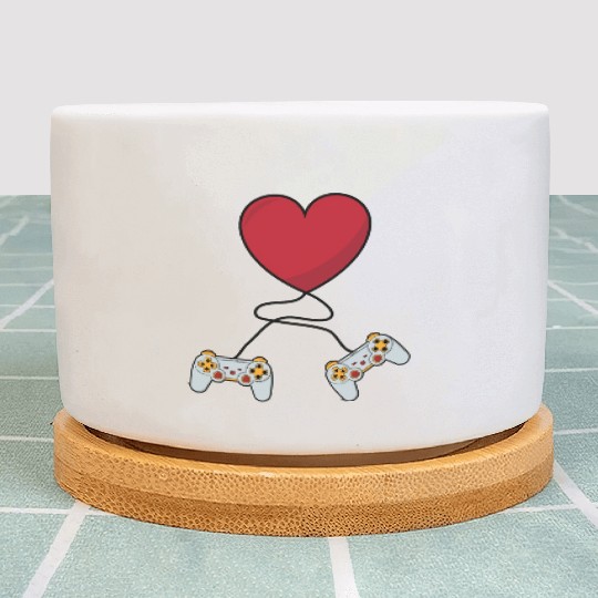 I love gaming on valentine day Plant Pots