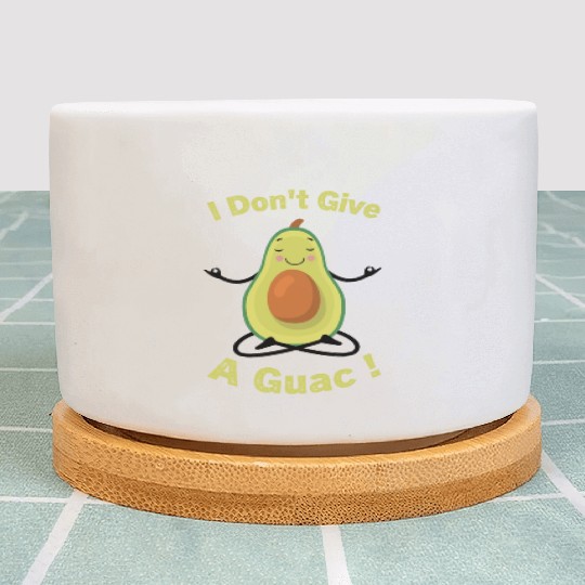 I Don't Give A Guac ! Funny Avocado Pun Green Plant Pots