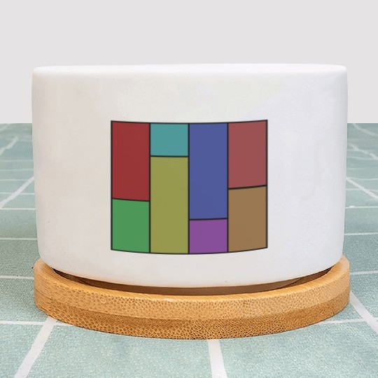 Abstract modern art color combination in geometry Plant Pots