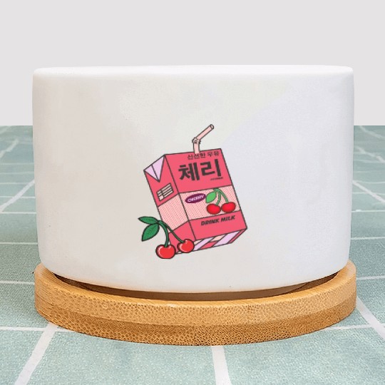 K Pop Cherry Milk Drink Korea Kpop Korean Drink Plant Pots