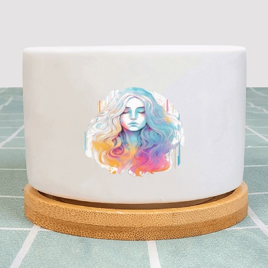 Glimmering Holographic Girl The Future is Now Plant Pots