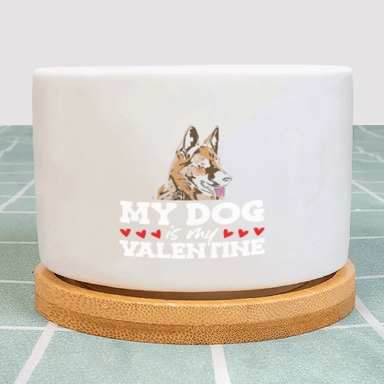 My Dog Is My Valentine Date Cute Doggy Plant Pots