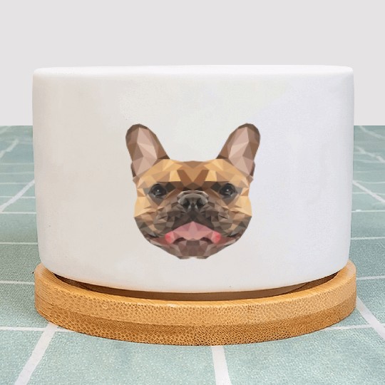 Dog | Polygon Bulldog | Puppy low poly geometric Plant Pots