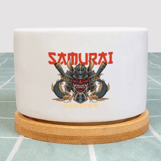 Samurai Warrior Japan Japanese Ninja Skull Katana Plant Pots