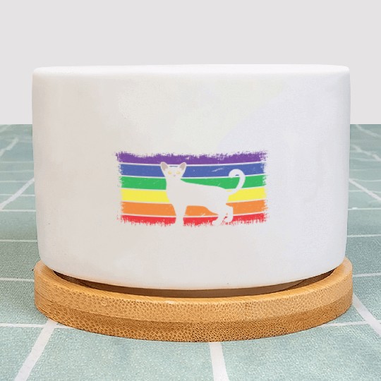 Gay Cat Gay LGBTQ Rainbow LGBT Pride Month Plant Pots