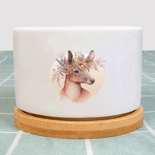 Cute Australian Kangaroo Flower Crown Animal Lover Plant Pots